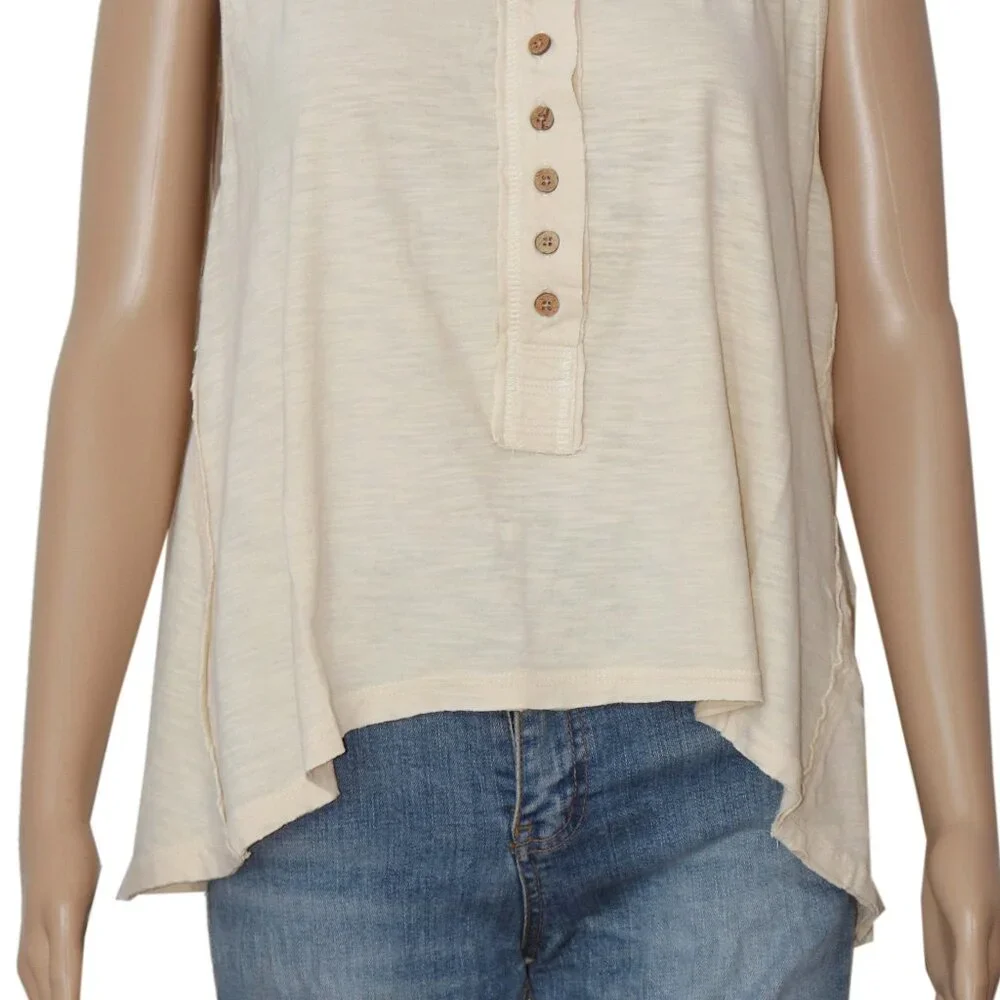 Free People We The Free Josie Henley Tank Sleeveless Button Top M